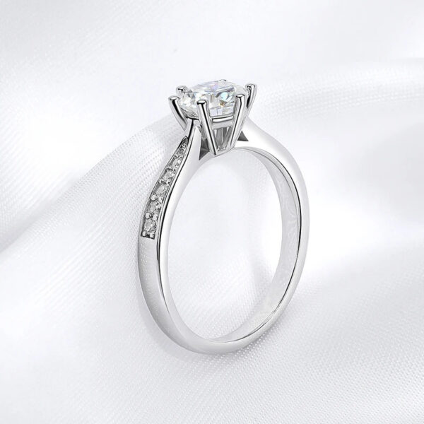 Smyoue Real 0.5-3CT Moissanite Wedding Ring for Women Sterling Sier Round Brilliant Diamond Solitaire Engagement Rings Gift