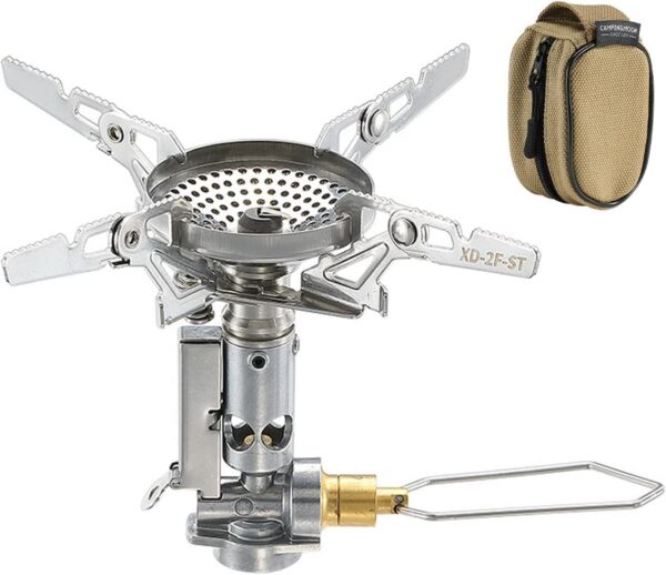 Campingmoon Portable Campingkocher with 4-Flex klein GasKocher Outdoor Camping Kocher Backpacking Gas Stove mit Zündgerät