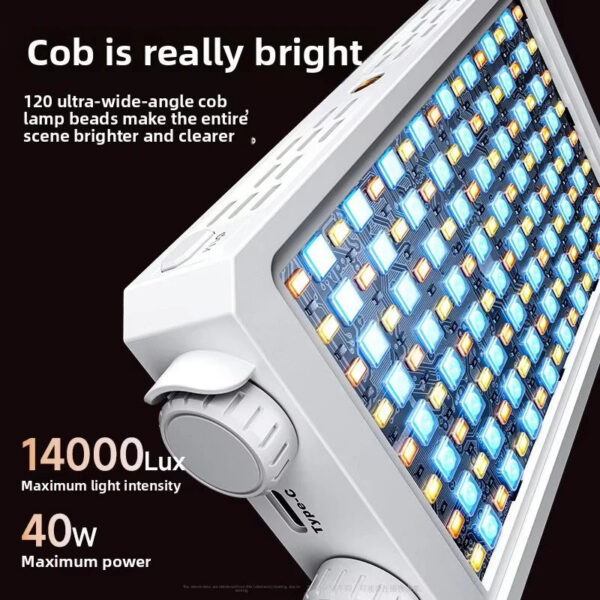 b34cf0cf2cd5ef49 40W Mini Portable LED Fill Video Light with Built-In Rechargeable Battery Fill Light for Mobile Phone Charging PD
