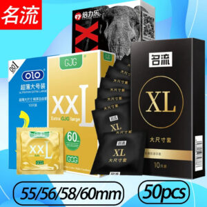 b35082c171b76831 55/56/58/60mm Large Size Condom Natural Latex 50pcs Intimate Penis Sleeves Long Lasting for Men Adult Product Couple Sex Toys
