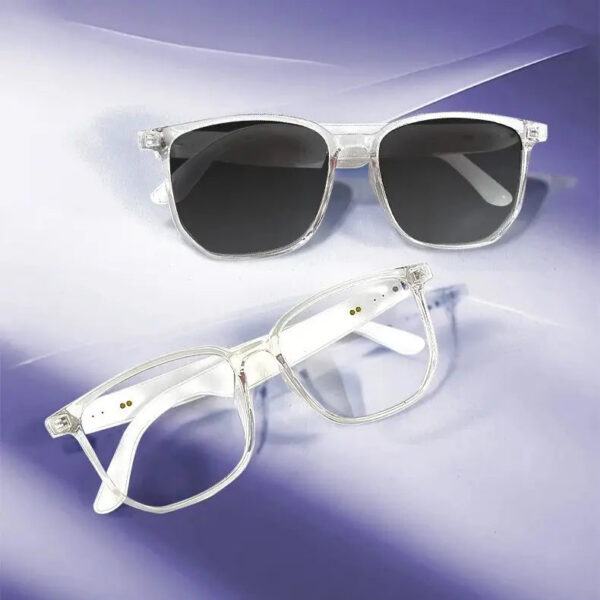 b35303ed7780ee9b GS03 Smart Glasses for Men BT Sunglasses Earphone Outdoor Sports UV400 Polarized Anti Blue Light Lens IPX5 Intelligent Glass