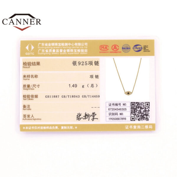 CANNER Sterling Sier Exquisite Eye Diamond Stone Pendant Necklace for Women Chain Choker Necklaces Fine Jewelry Collares