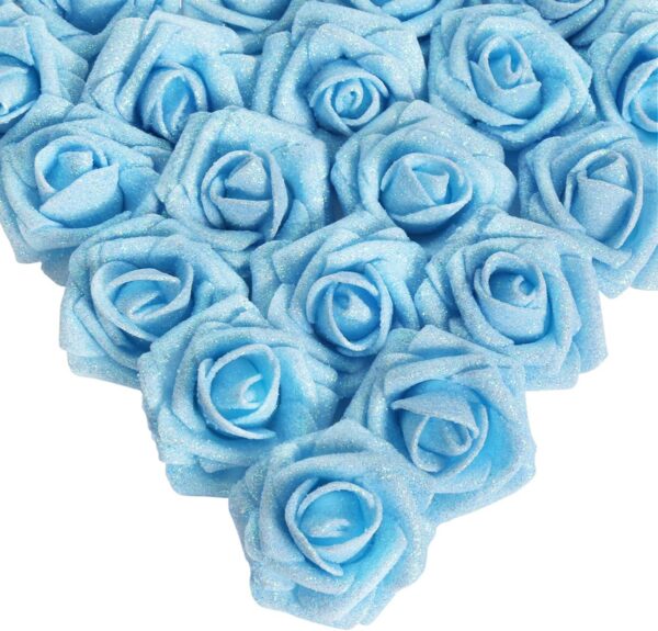 b35728b4a3bd4bd8 IPOPU Artificial Flowers, 25pcs Foam Glitter Roses Glitter Foam Rose Foam Rose with Stem for DIY Wedding Bridal Bouquet Home Party Decoration(Coffee)