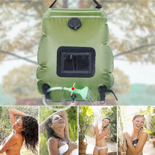 b357efd96c2a9035 20L Outdoor Solar Heating Premium Camping Bag Hot Water Temperature 45°C with Removable Hose Shower Head