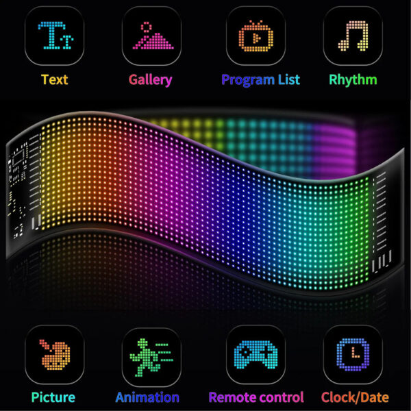 b366bc2d43d20195 Matrix Pixel Panel, Scrolg Bright Advertising Signs, Flexible USB 5V LED Car Sign Bluetooth App Control
