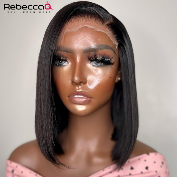 b3904f9766ea563f Bone Straight Front Wigs For Women Short Bob 13x4 HD Lace Frontal Glueless Wig Human Hair 180%