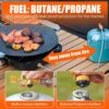 b3978b970ed4c21b 2 Burner Propane Stove with Grill, 18,000 BTU, Portable Camping Stove, Foldable Camp Stove, Gas Stove with 2 Adjustable Burners, Piezo Ignition & Easy Carrying Handle (Green)