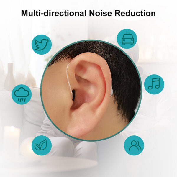 Self-Fitting OTC Aids, Mild to Moderate Loss,Bluetooth Hearing Aid with Invisible Fit Noise Support audifonos