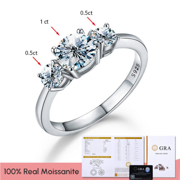 b3b5813db56ef281 GRA Shiny Real 1CT D Color Moissanite Diamond Wedding Rings For Women Original Sterling Sier Quality Fine Jewelry