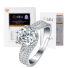GRA moissanite ring, two-carat Deluxe Crown, full of diamonds, set with lady jewelry, ring accessories