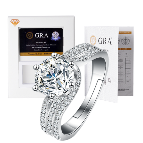 GRA moissanite ring, two-carat Deluxe Crown, full of diamonds, set with lady jewelry, ring accessories