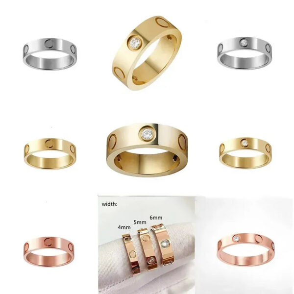 b3c31d75199218db Classics Love Ring designer women 4mm 5mm 6mm Gold Plated With diamonds Designer for lovers Wedding ring Anniversary Jewelry gift with box