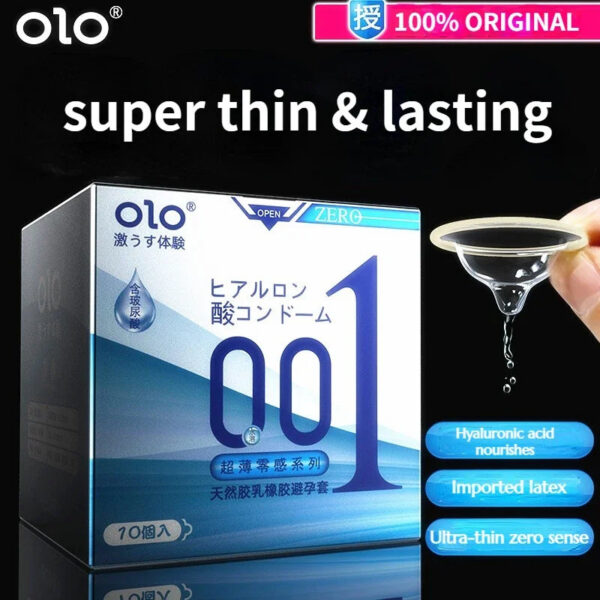 OLO Ultra-thin 001 Large Hyaluronic Acid Durable Delayed Lasting Lasting Sex Condom No Feeling Smooth Surface