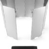 b3c9b4b2b9096183 QWORK® Camping Stove Windshield 10 Plates, Lightweight Foldable Aluminum Windscreen for BBQ Picnic Hiking Outdoor Camping Gadgets