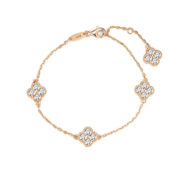 1.2ct Moissanite Clover Women Rose Gold Plated Iced Mosan Diamond Pendant Necklace Sterling Sier Pass Tester Gift