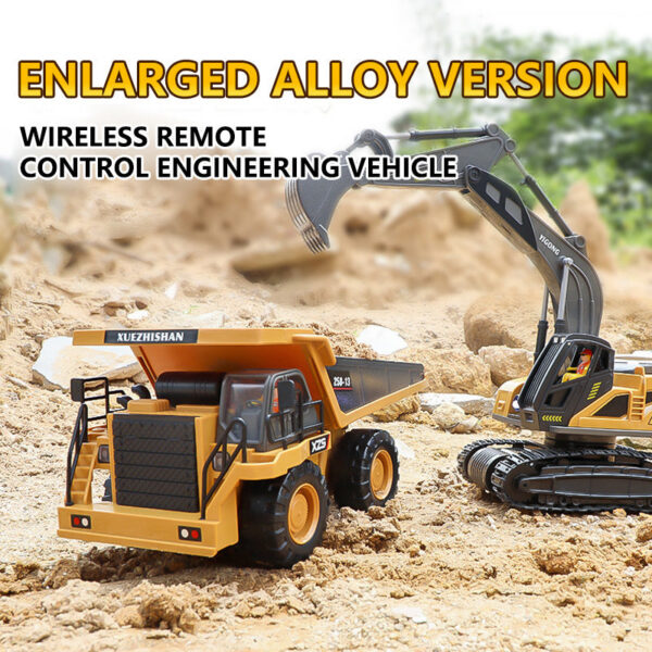 b3eb67122cbc733f RC Excavator Dumper Car 2.4G Remote Control Engineering Vehicle Crawler Truck Bulldozer Toys for Boys Kids Christmas Gifts