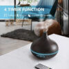 b4070e6f452e64ee 550ml Wood Color USB Aroma Diffuser, Essential Oil Diffuser with 7 Color LED Lights & Remote Control, USB Powered Air Humidifier