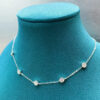 b40c7135908dd79e 3mm D Color Full Moissanite Tennis Necklace with Certificate Sterling Sier Bezel Set Bubble Round Cut Diamond Neck Chain