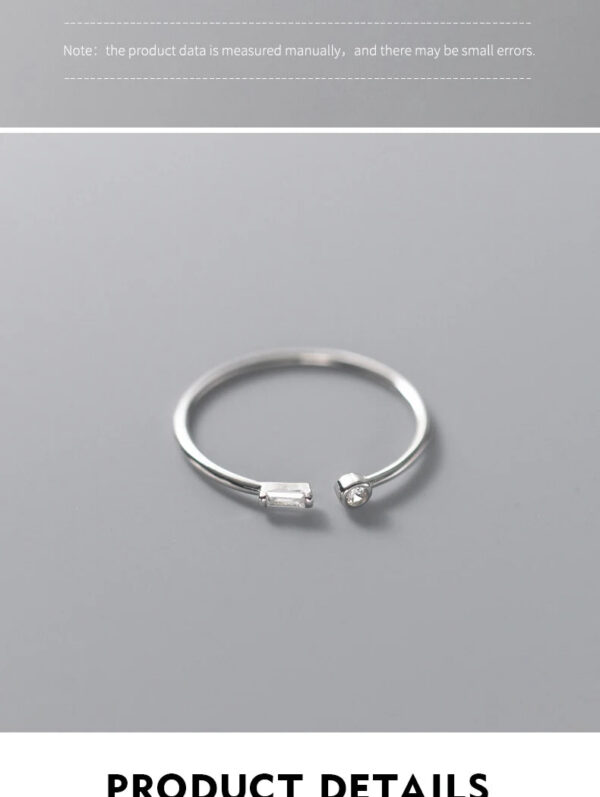 Modian Real 925 Sterling Silver Simple Thin Clear CZ Finger Rings Adjustable 14K Gold Ring For Women Wedding Jewelry Gifts
