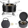 b4132ce9585452d2 Odoland Campingkocher Gaskocher mit Adapter und Faltbar Aluminium Gas Campingkocher für Schraubkartusche Gasbrenner Faltbar Camping Kocher für Wandern Picknick Outdoor