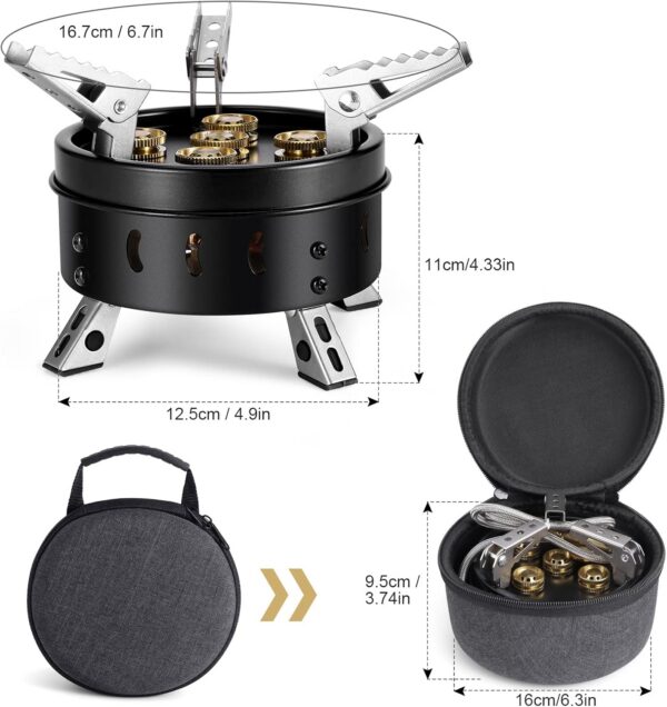 b4132ce9585452d2 Odoland Campingkocher Gaskocher mit Adapter und Faltbar Aluminium Gas Campingkocher für Schraubkartusche Gasbrenner Faltbar Camping Kocher für Wandern Picknick Outdoor
