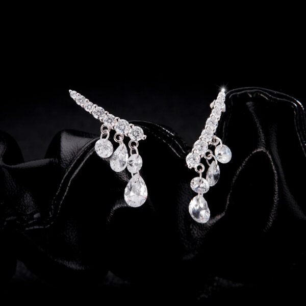 b41d2ba163b63c5d MODIAN 925 Sterling Silver Sparkling Geometric Water Drop CZ Stud Earrings For Women Wedding Engagement Fine Jewelry Gifts