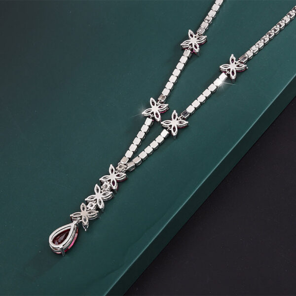 b41da781616ed67c Sparkling 9*14MM Ruby Gemstone Pendant Necklace for Women High Carbon Diamond tail Party Fine Jewelry Birthday Gift