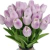b43d5fc96fde841a IPOPU Real Touch Purple Tulips 24PCS Artificial Flowers for Decoraion Fake Tulips Light Purple Flowers Floral Arrangements Artificial Faux Tulips Decor for Table Home Kitchen Decor (Light Purple)