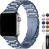 b443209e91ac3e78 Fullmosa Compatible Apple Watch Bands 41mm 40mm 38mm, Stainless Steel iWatch Band with Case for Apple Watch Ultra2/Ultra Series 9/8/7/6/5/4/3/2/1/SE/SE2, Rose Gold(Short)