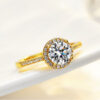 b445b70e07a37589 JoyceJelly 1CT 6.5MM Moissanite Diamond Rings Female Sterling Sier Plated 14K Gold Wedding Engagement Fine Jewelry