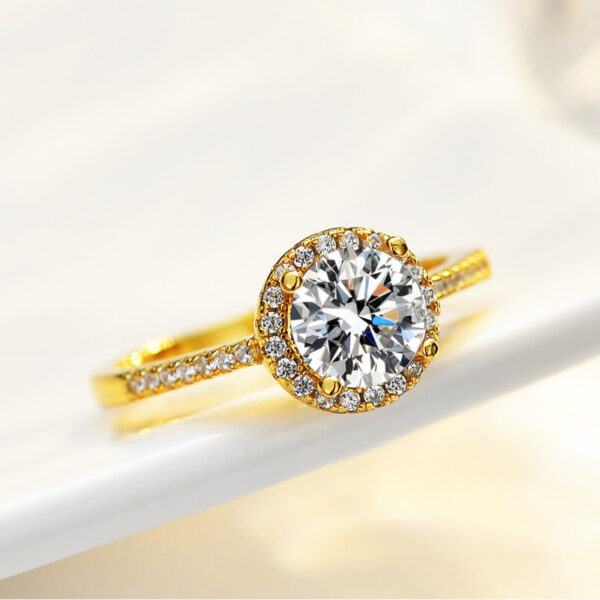 b445b70e07a37589 JoyceJelly 1CT 6.5MM Moissanite Diamond Rings Female Sterling Sier Plated 14K Gold Wedding Engagement Fine Jewelry