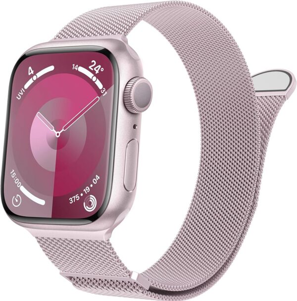 Marge Plus for Apple Watch Band Series Ultra 8 7 6 5 4 3 2 1 SE 38mm 40mm 41mm 42mm 44mm 45mm 49mm Women and Men, Stainless Steel Mesh Loop Magnetic Clasp Replacement for iWatch Bands