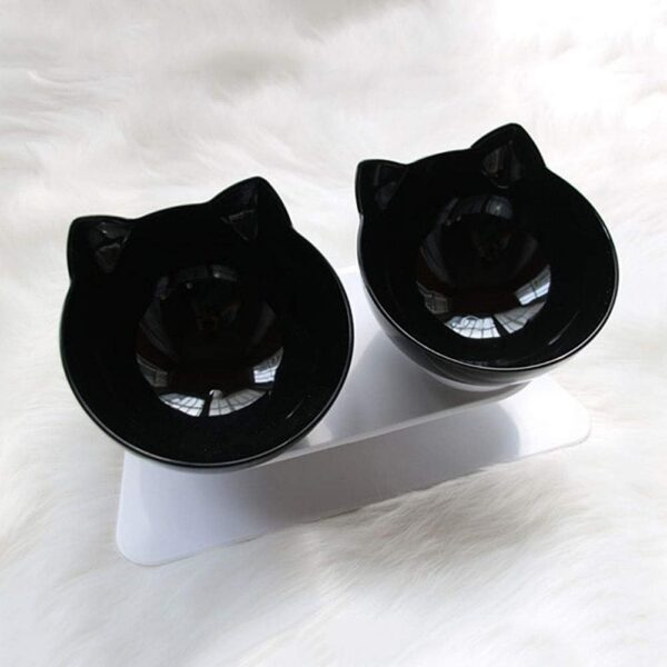 Elevated Cat Bowls with Raised Stand, Pet Food Water Feeder Bowl, 15° Tilted Pet Bowl Stress-Free Suit for Cats Small Dogs