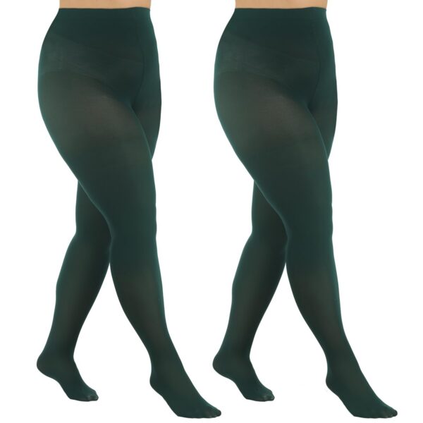 b48d1234fa4651b5 MANZI Women's 2 Pairs Control Top Pantyhose High Waist Plus Size Tights Ultra-Soft