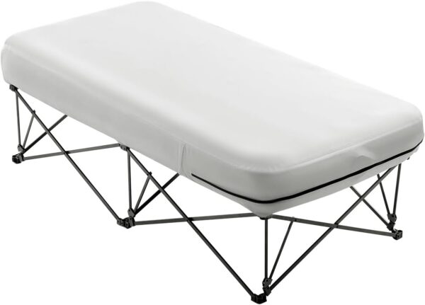 b4a26712103562b9 VEVOR Air Mattress with Frame, Inflatable 2 Person Camping Cot with Built-in Pump, Portable Folding Air Beds Supports 600 lbs, Blow Up Bed for Guests Camping Travel Indoor & Outdoor Use