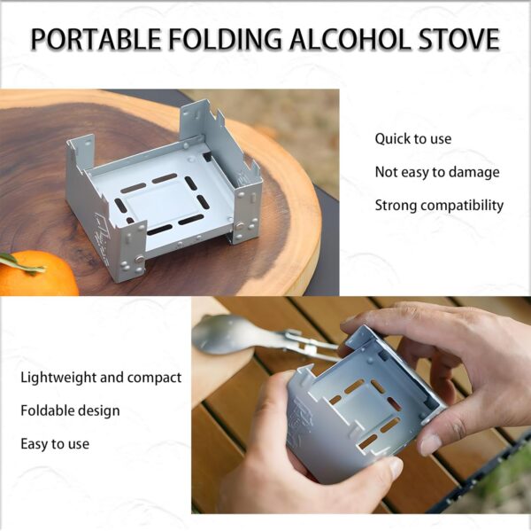 b4afca317e8698c6 Foldable Solid Fuel Camping Stove, 98x75mm Portable Windproof Camp Stove, Small Fuel Folding Stoves for Outdoor Camping, Hiking, Cooking, Picnic, BBQ,Outdoor Boil Water
