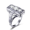 b4ca1c2f9b869270 Szjinao Unique 3 Stone Moissanite Ring With Certficiate 100% Sterling Sier Engagement Jewelry For Women Pass Diamond Test