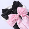 2Pcs/Set Elegant Bow Ribbon Women Fashion Solid Bowknot Satin Hairpin Barrettes Girls Ponytail Clip Hair Accessories