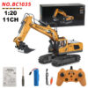 1:24 9CH RC Alloy Dump Truck Car Engineering Vehicle Forklift Heavy Excavator Remote Control Car Toys for Boys Children's Gifts