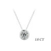 BAMOER 1 Carat Bazel Moissanite D color VVS1 Lab Grown Diamond Necklace for Women Sterling Sier Wedding Jewelry