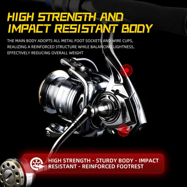 BEARKING CAESAR series 5+1BB stainless steel bearings drive system 5.2:1 fishing reel 15Kg maximum power rotary fishing reel