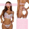 Avidlove Lingerie for Women Embroidered Lace Underwire Strappy Bra and Panty Set with Removable Garter
