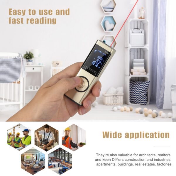 b51d4b2cb65cc82a Distance Meter Tape Digital Laser Rangefinder Angle Measure Range Finder Construction Tool