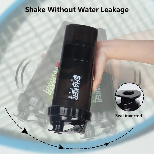 3 Layers Shaker Protein Powder Shake Water Plastic Mixing Cup Body Building Exercise Bottle