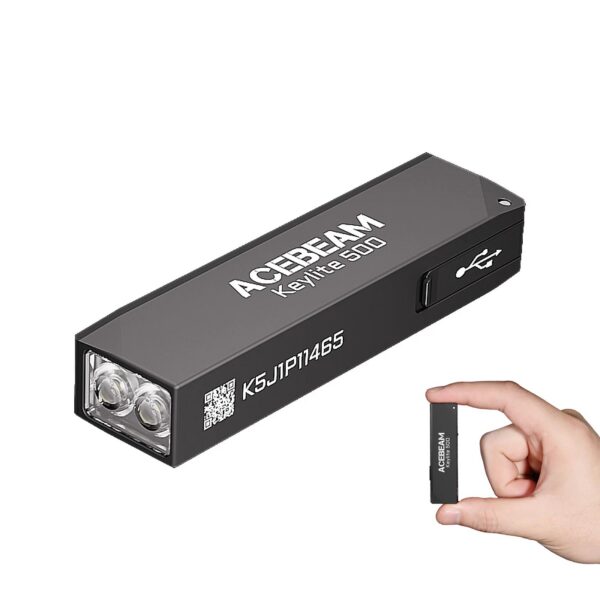 b52615aed1f945b7 ACEBEAM Keychain Flashlight Keylite 500 EDC Rechargeable Flashlights With Self Defense Strobe Mode Dual LED Light Camping Work