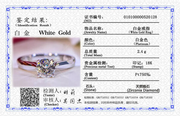 b528e2999e7c687a 100% Certified White Gold Filled Solid Sier Ring 2.0ct Round Created Diamond Rings Women Wedding Accessories Jewelry