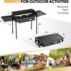 b53639f9d9f77ef2 ROVSUN Single Burner Gas Stove with Side Shelf, 100,000BTU Portable Propane Stove with Removable Leg & Regulator for Camping Home Backyard Outdoor Cooking Brewing Canning Turkey Frying