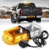 12" 36 LED 18 Watts Emergency Hazard Warning Security Roof Top Flash Strobe Mini Light Bar with Magnetic Mount, for Plow or Tow
