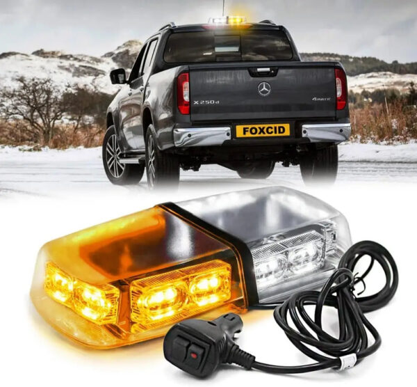 12" 36 LED 18 Watts Emergency Hazard Warning Security Roof Top Flash Strobe Mini Light Bar with Magnetic Mount, for Plow or Tow