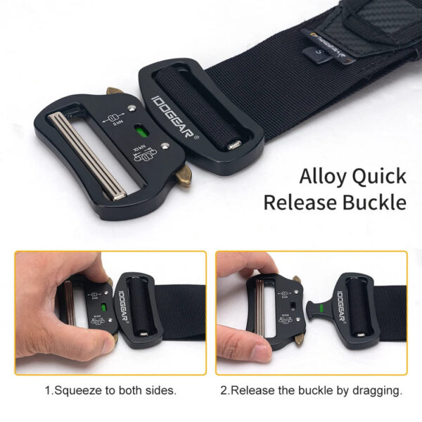 b54b25d02418e219 IDOGEAR Tactical Belt 2 Inch MOLLE Belt Quick Release Metal Buckle Gear 3429